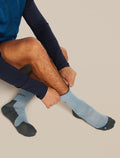 Men's Merino Hike+ Light Crew Socks Flint Blue/Obsidian - 2