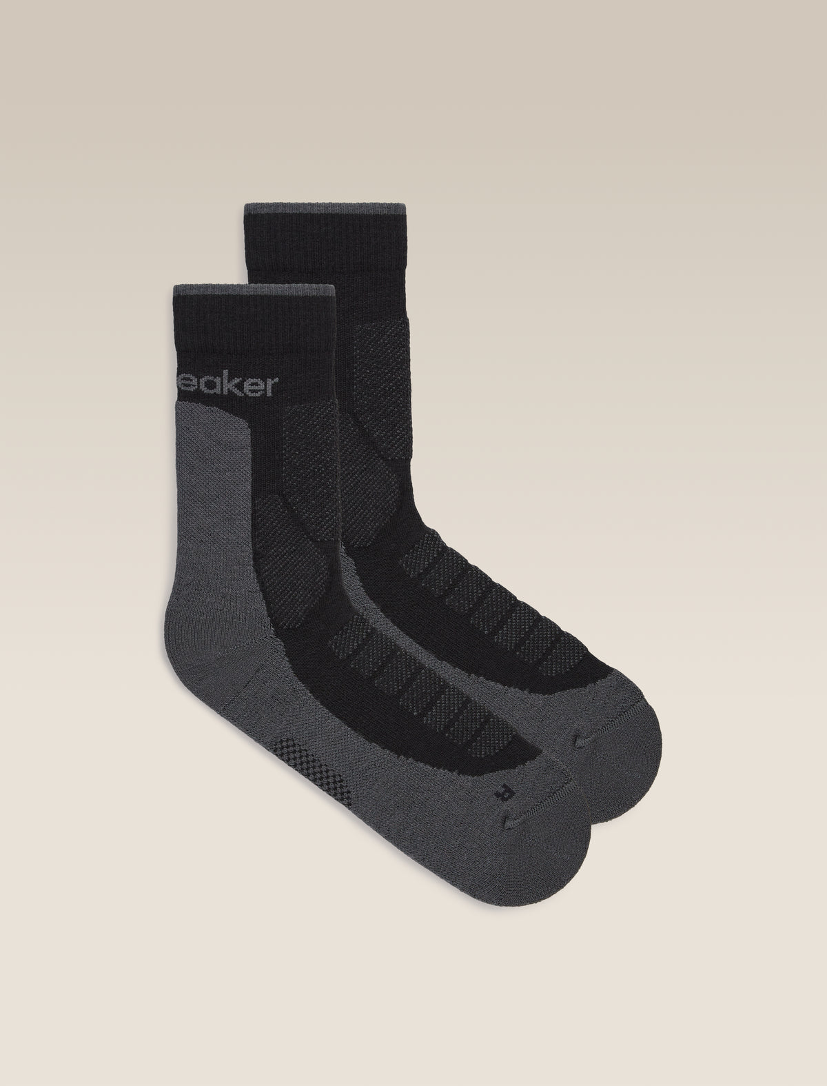 Men's Merino Hike+ Heavy Crew Socks Black/Obsidian - 1
