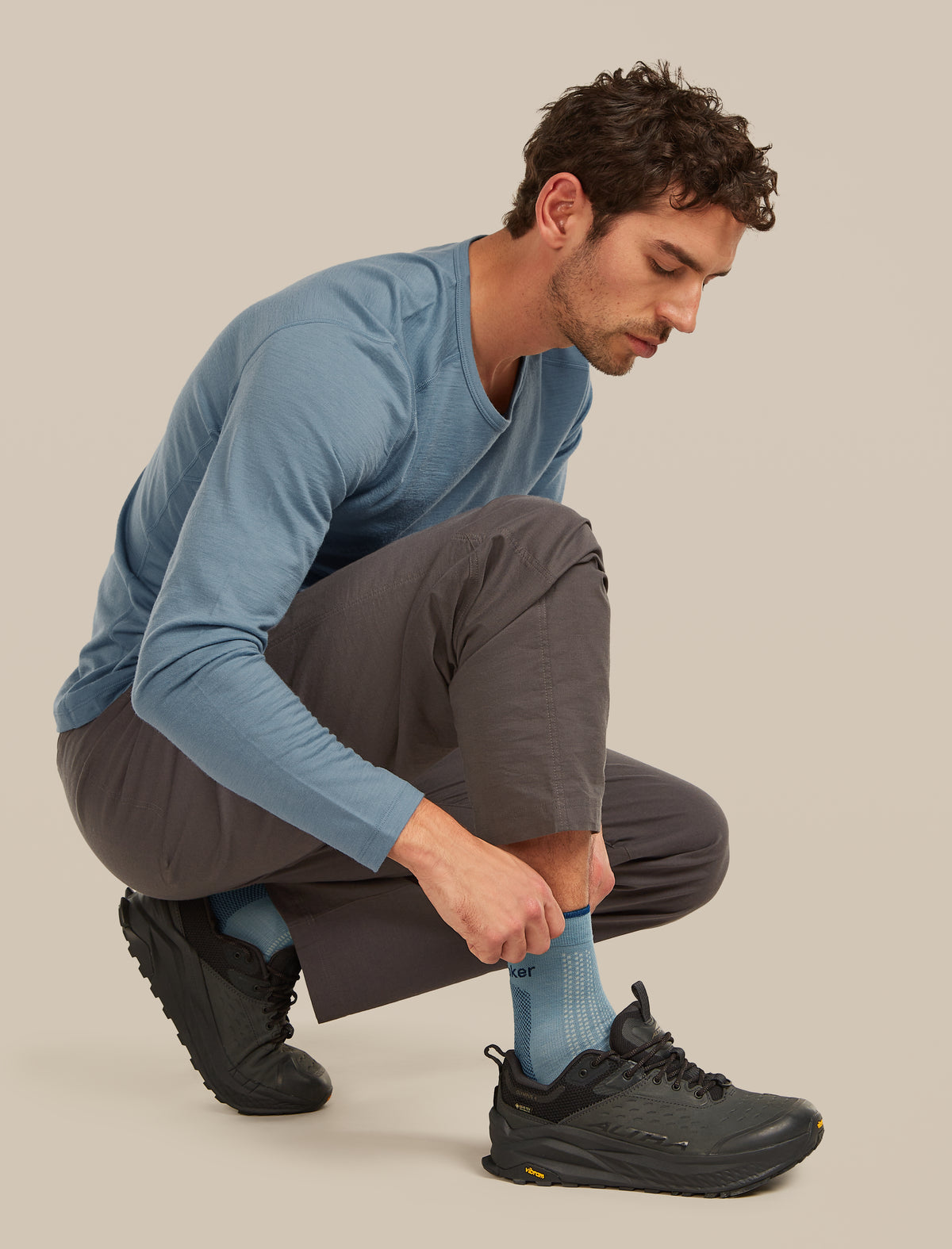 Men's Merino Hike+ Ultralight Quarter Socks Flint Blue/Atlantis - 6