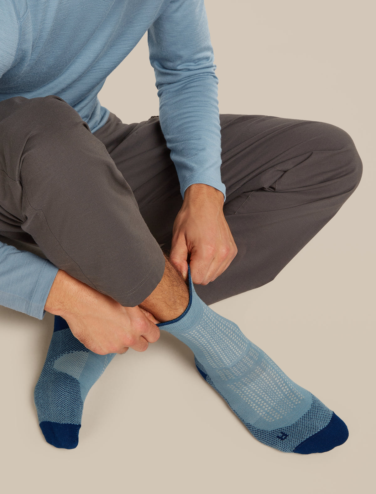 Men's Merino Hike+ Ultralight Quarter Socks Flint Blue/Atlantis - 7
