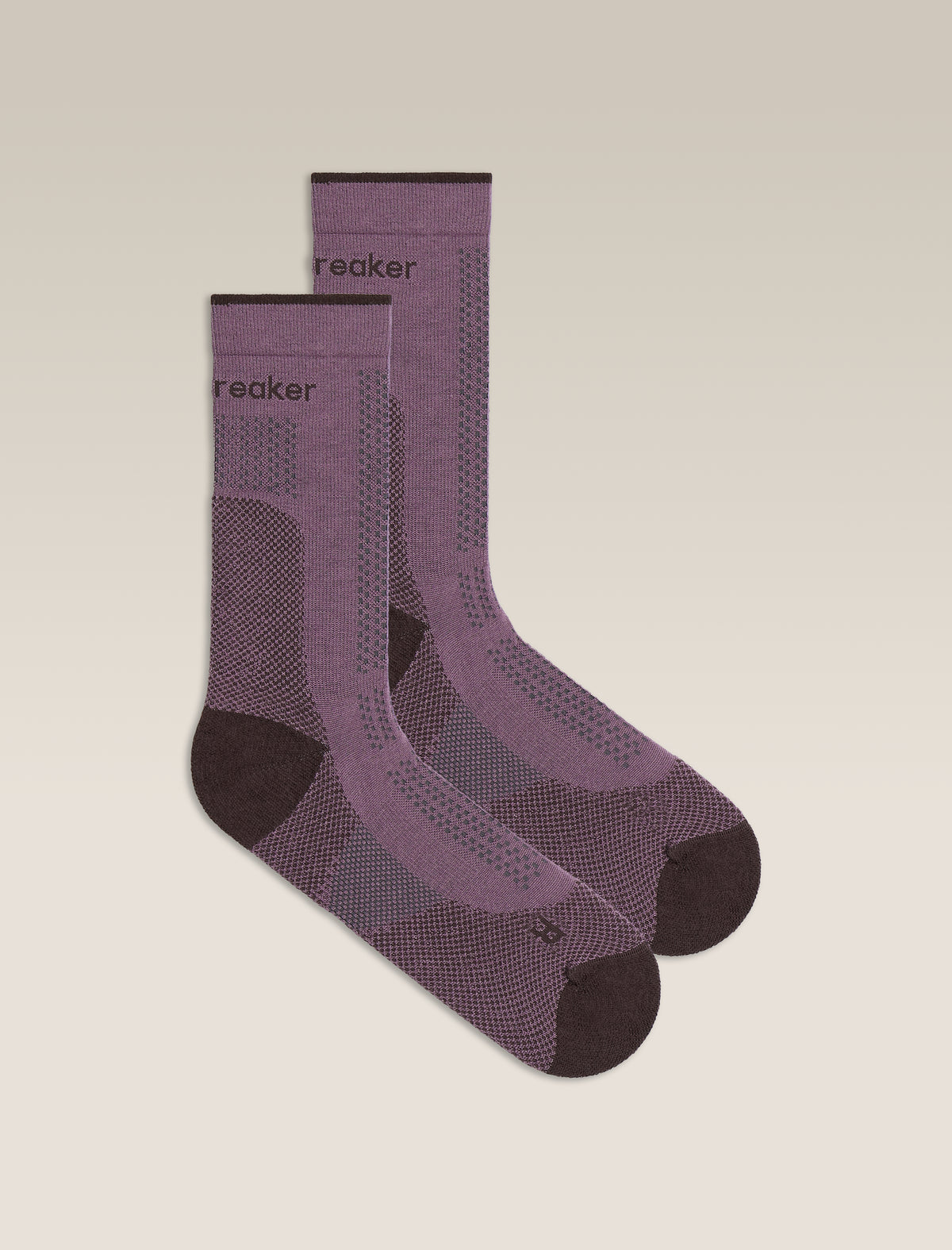 Women's Merino Hike+ Ultralight Crew Socks Grey Plum/Bittersweet - 1