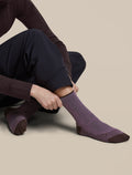 Women's Merino Hike+ Ultralight Quarter Socks Grey Plum/Bittersweet - 5