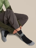 Women's Merino Hike+ Medium Crew Across the Peaks Socks Black/Alloy/Snow - 5