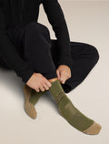 Men's Merino Hike+ Medium Crew Across the Peaks Socks Sphagnum/Cumin/Dark Loden - 5