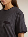 Unisex Merino 150 Short Sleeve Tee Stripe Black/Dawn - 11