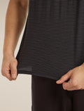 Unisex Merino 150 Short Sleeve Tee Stripe Black/Dawn - 19