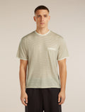 Unisex Merino 150 Short Sleeve Tee Stripe Flagstone/Chalk - 4