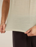 Unisex Merino 150 Short Sleeve Tee Stripe Flagstone/Chalk - 19