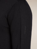Men's Merino icebreaker Anniversary Original Long Sleeve Half Zip Top Black - 7