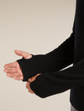 Men's Merino icebreaker Anniversary Original Long Sleeve Half Zip Top Black - 10