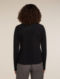 Women's Merino icebreaker Anniversary Original Long Sleeve Half Zip Top Black - 2