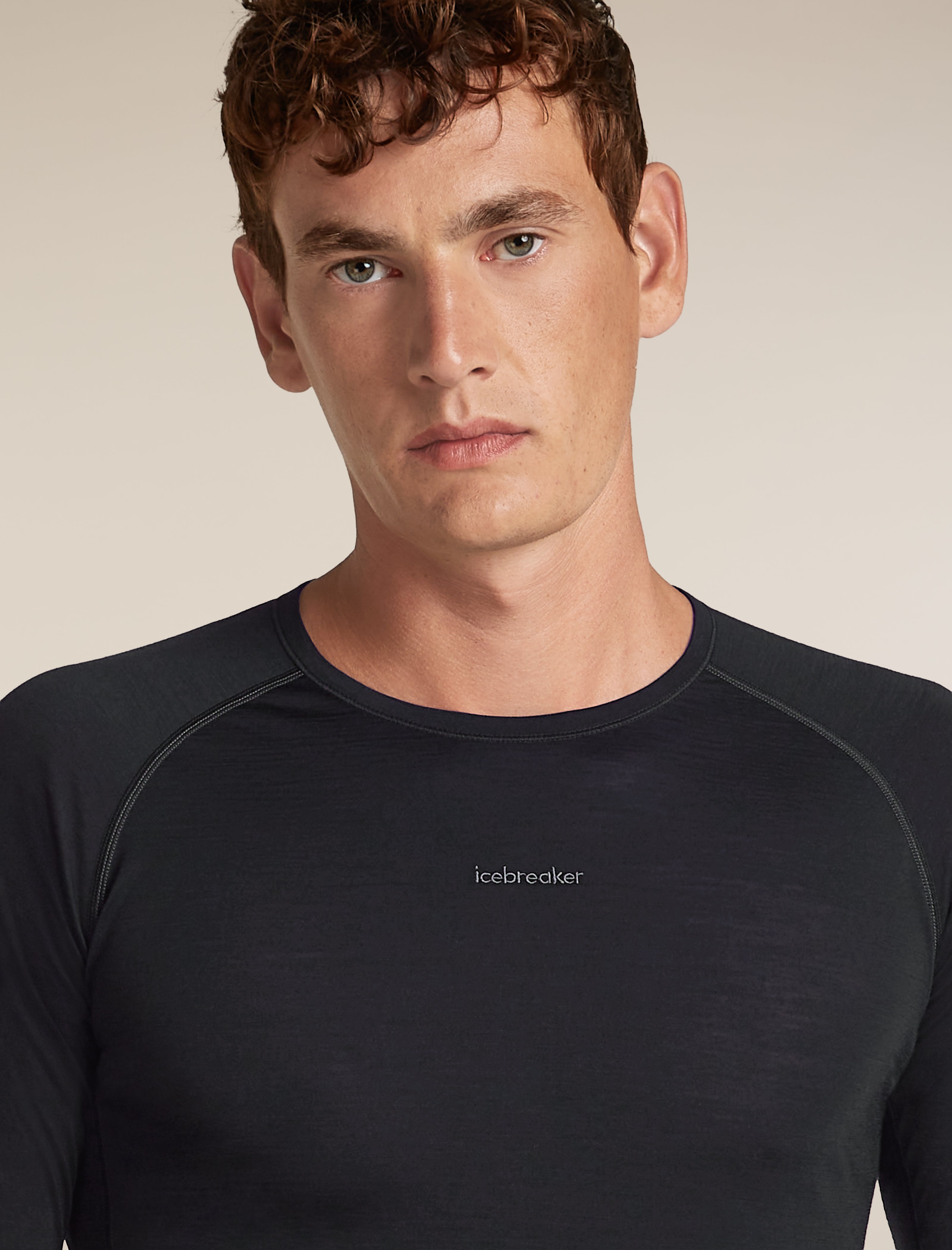 Men's Merino Blend 125 ZoneKnit™ Long Sleeve Crewe Thermal Top Black