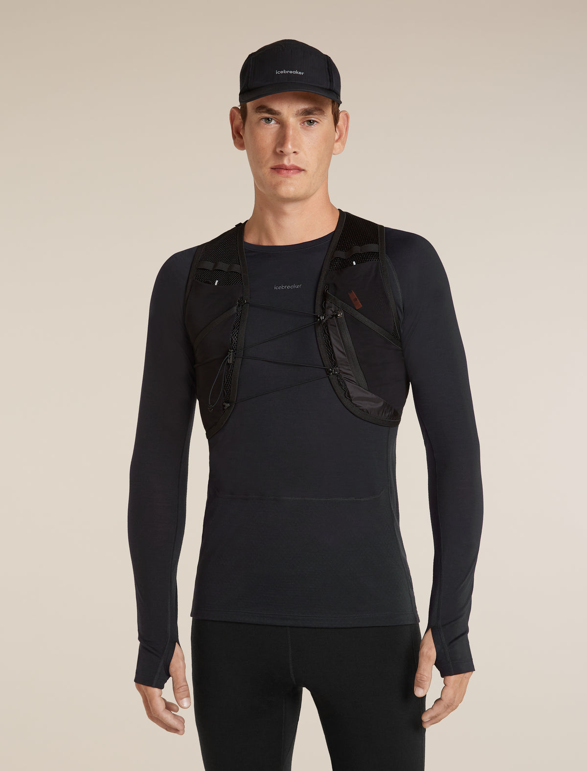 icebreaker Men's Merino Blend 125 ZoneKnit™ Long Sleeve Crewe Thermal Top Black MEN - 5