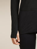 icebreaker Women's Merino Blend 125 ZoneKnit™ Long Sleeve Crewe Thermal Top Black WOMEN - 9