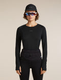 icebreaker Women's Merino Blend 125 ZoneKnit™ Long Sleeve Crewe Thermal Top Black WOMEN - 5