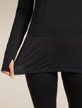 icebreaker Women's Merino Blend 125 ZoneKnit™ Long Sleeve Crewe Thermal Top Black WOMEN - 6