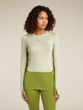 Women's Merino Blend 125 ZoneKnit™ Long Sleeve Crewe Thermal Top Olive/ashen - 1