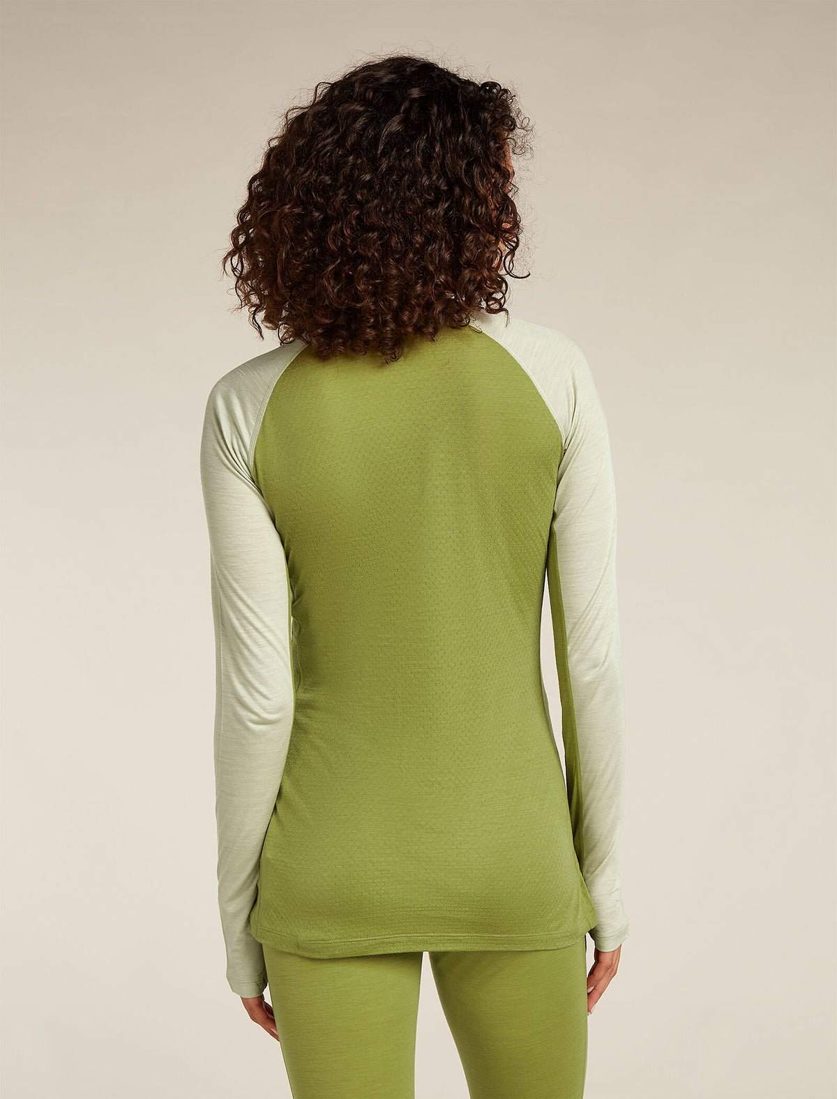 Women's Merino Blend 125 ZoneKnit™ Long Sleeve Crewe Thermal Top Olive/ashen - 2