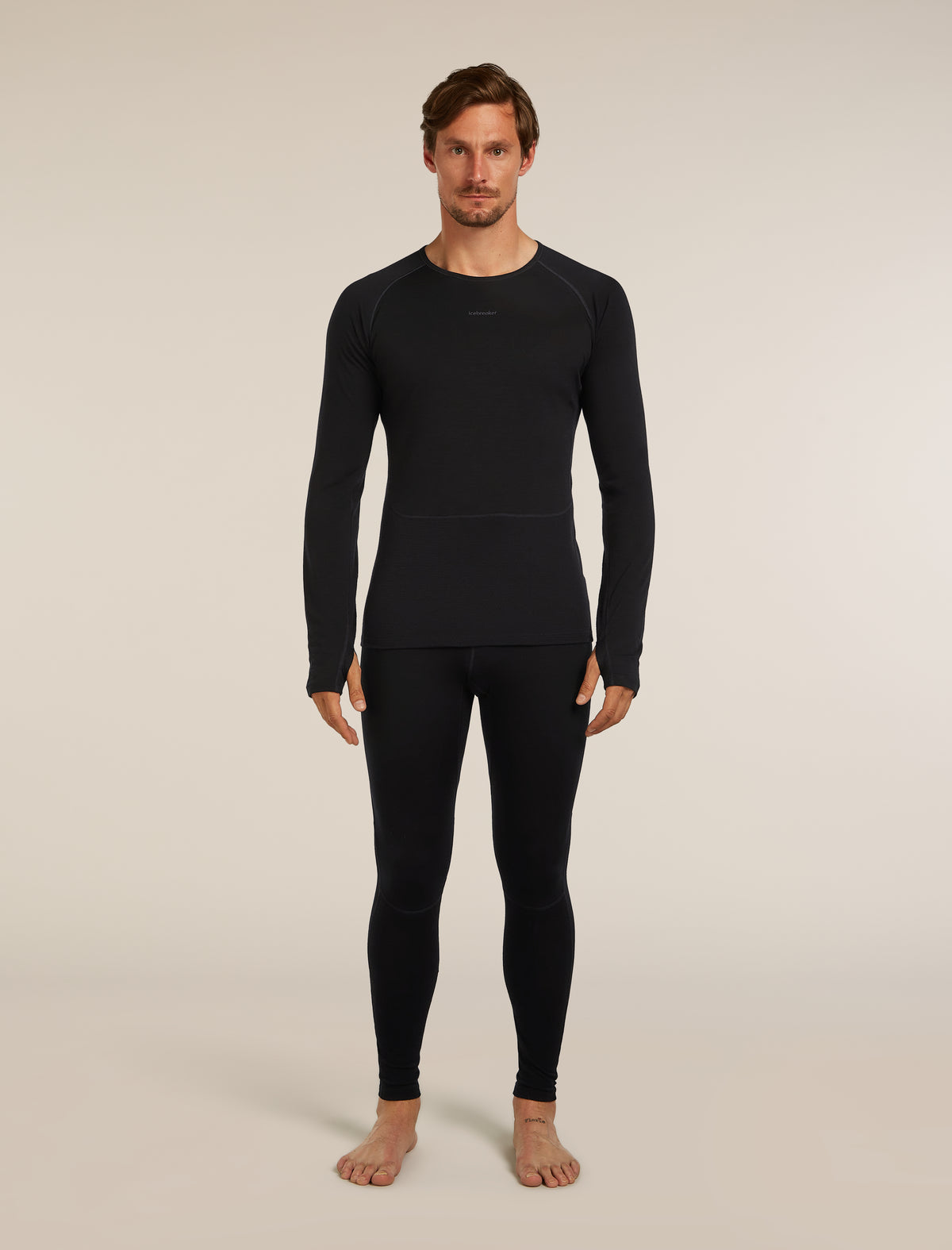 Men's Merino 200 ZoneKnit™ Long Sleeve Crewe Thermal Top Black - 3