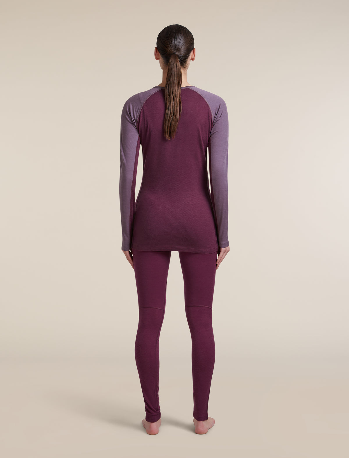 Women's Merino 200 ZoneKnit™ Long Sleeve Crewe Dark Berry/Grey Plum - 6
