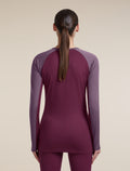 Women's Merino 200 ZoneKnit™ Long Sleeve Crewe Dark Berry/Grey Plum - 2
