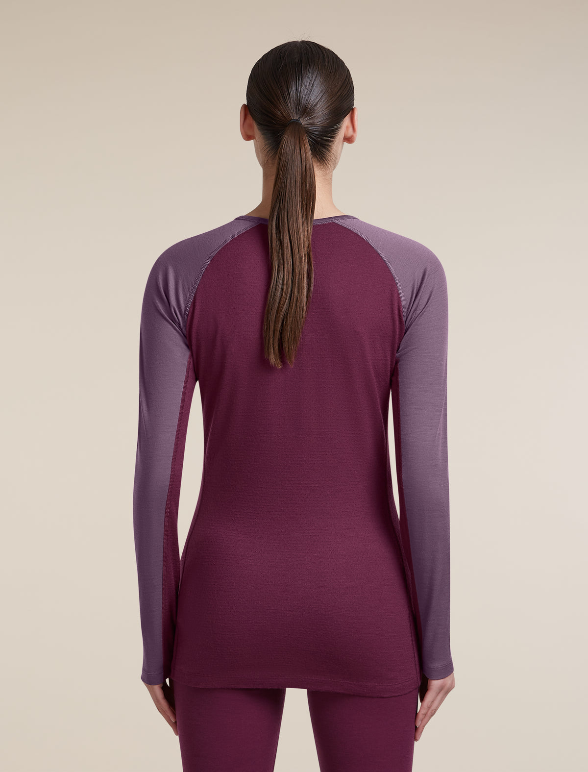Women's Merino 200 ZoneKnit™ Long Sleeve Crewe Dark Berry/Grey Plum - 2