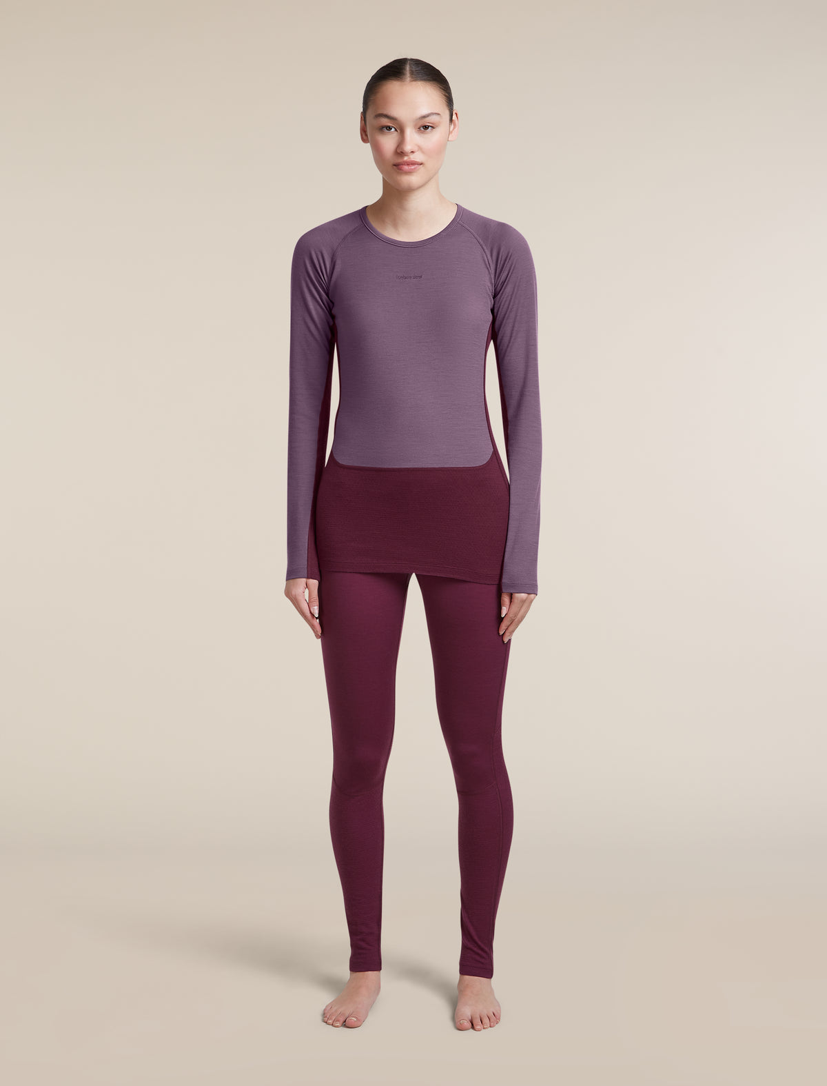 Women's Merino 200 ZoneKnit™ Long Sleeve Crewe Dark Berry/Grey Plum - 3
