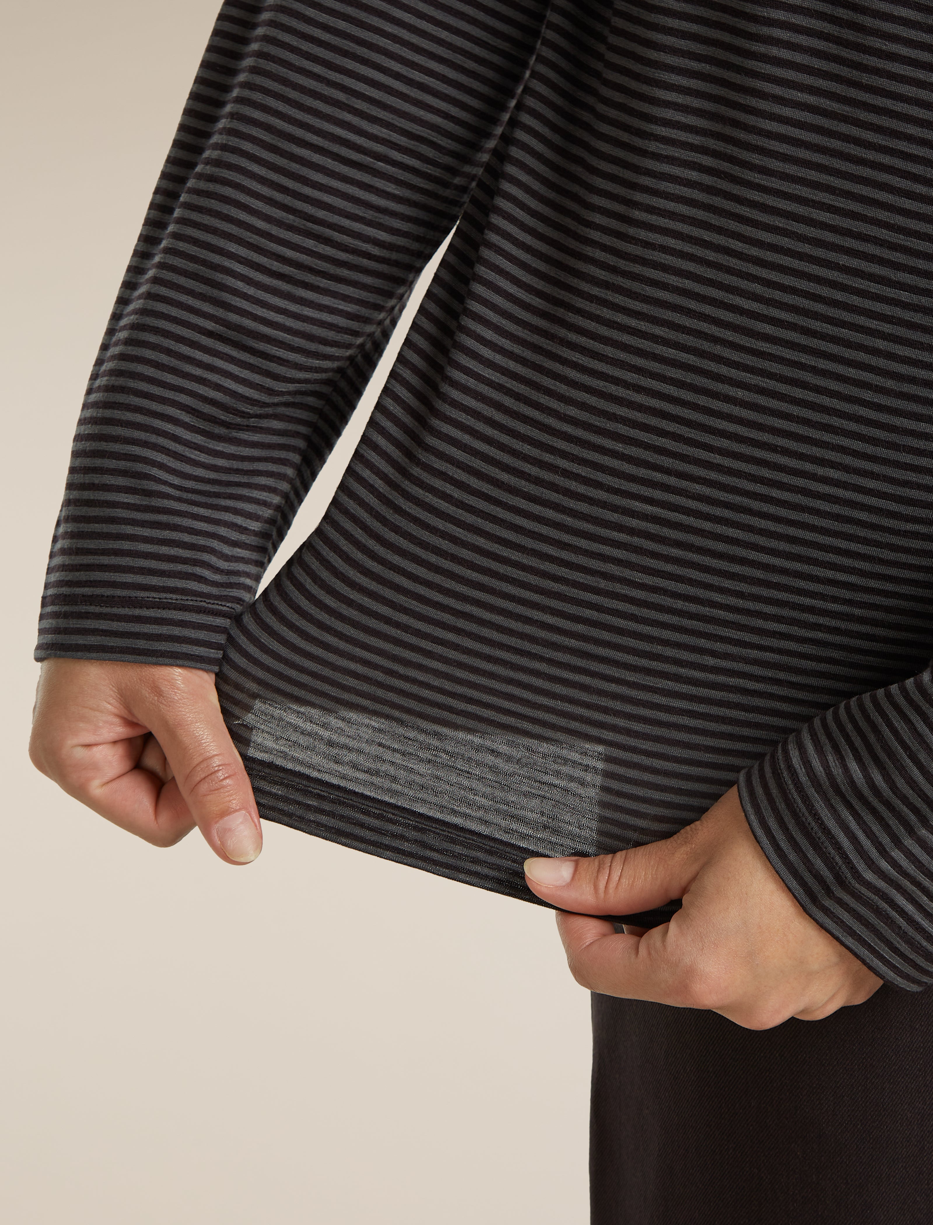 Unisex Merino 150 Long Sleeve Tee Stripe| icebreaker