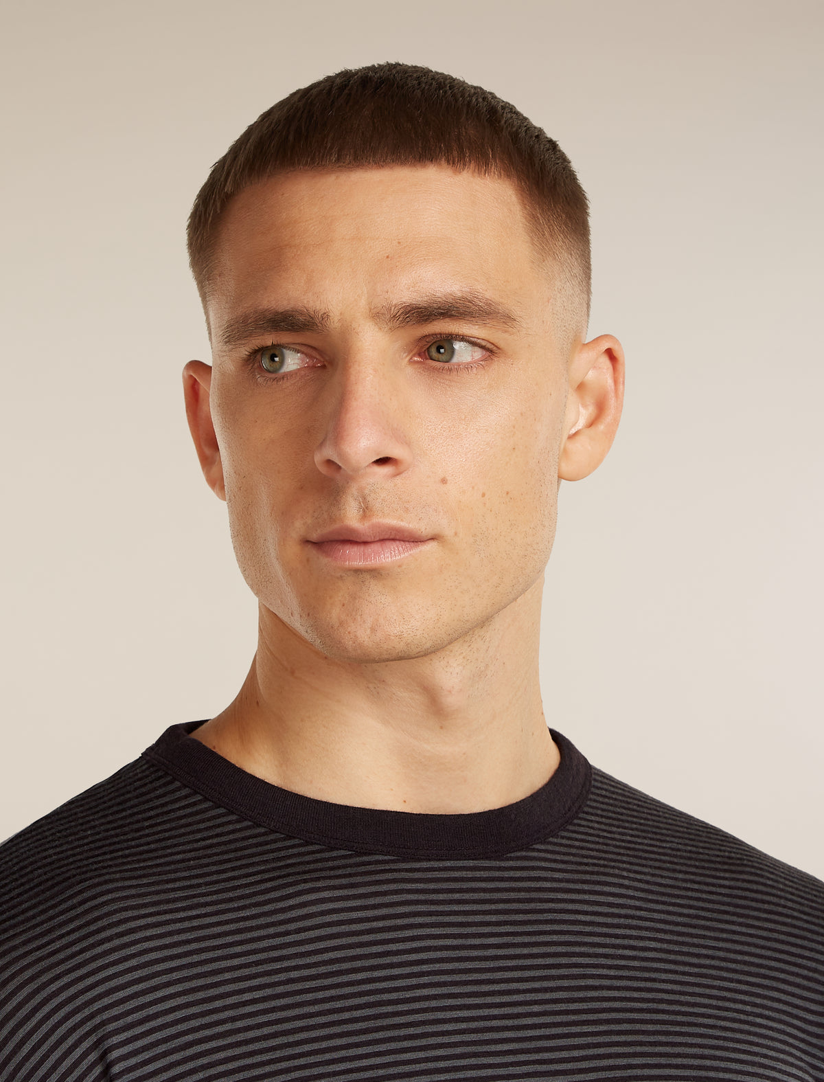 Unisex Merino 150 Long Sleeve Tee Stripe Before Dawn/Obsidian - 14