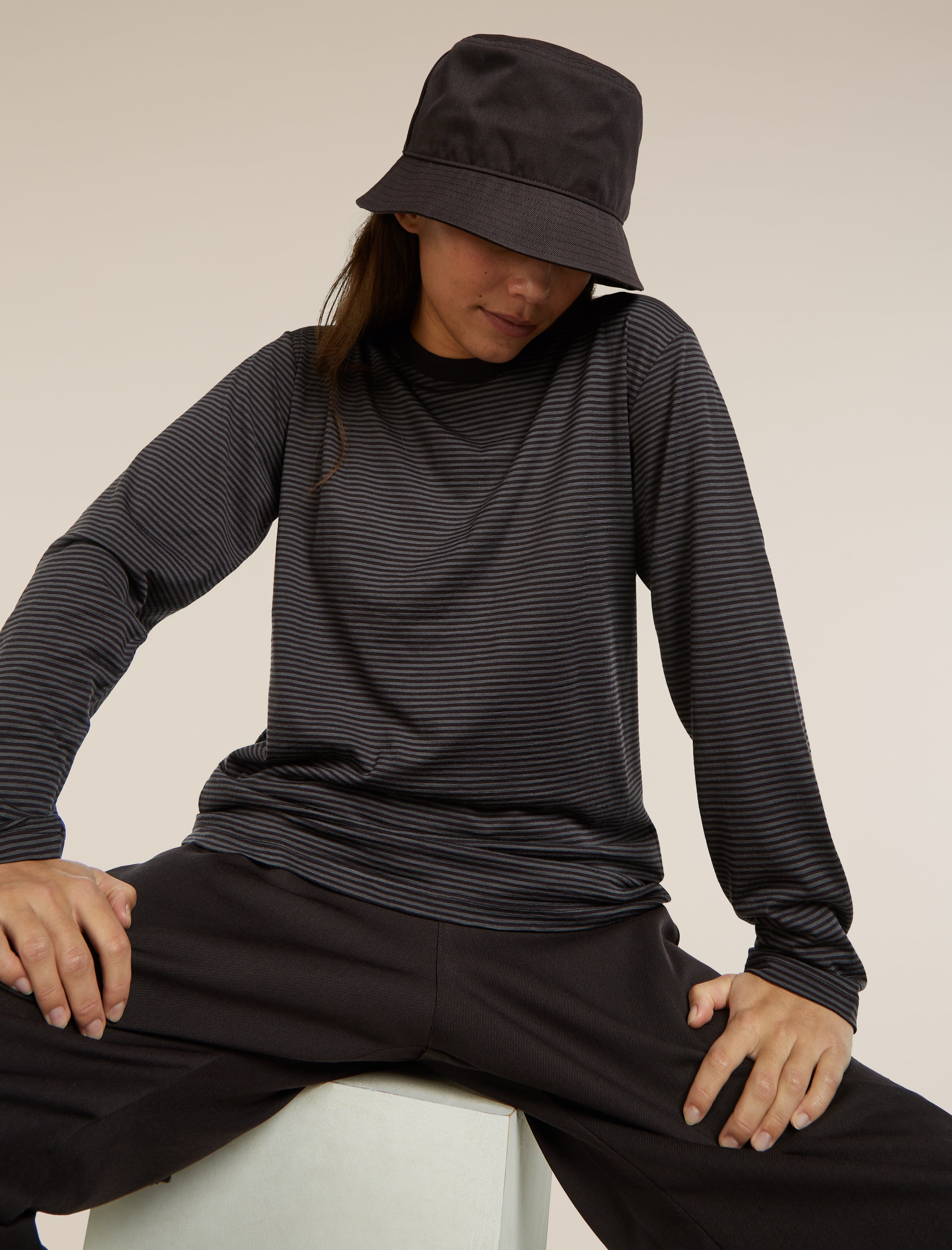 Unisex Merino 150 Long Sleeve Tee Stripe| icebreaker