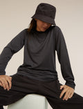 Unisex Merino 150 Long Sleeve Tee Stripe Before Dawn/Obsidian - 16