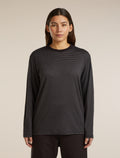 Unisex Merino 150 Long Sleeve Tee Stripe Before Dawn/Obsidian - 4