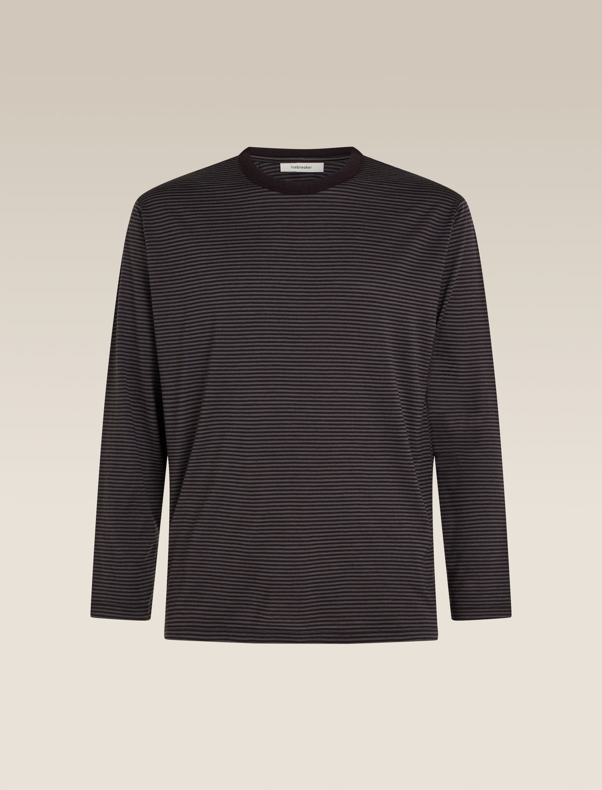 Unisex Merino 150 Long Sleeve Tee Stripe Before Dawn/Obsidian - 19