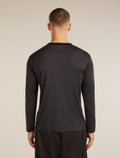 Unisex Merino 150 Long Sleeve Tee Stripe Before Dawn/Obsidian - 5