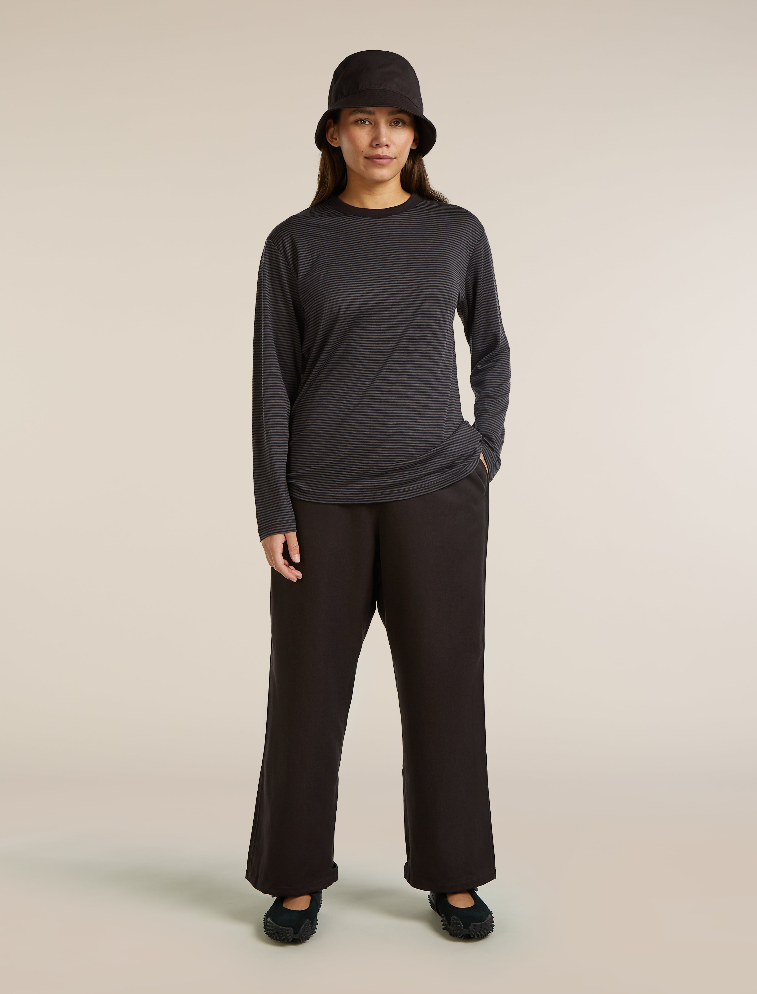 Unisex Merino 150 Long Sleeve Tee Stripe| icebreaker