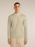 Unisex Merino 150 Long Sleeve Tee Stripe Flagstone/Chalk - 4
