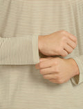 Unisex Merino 150 Long Sleeve Tee Stripe Flagstone/Chalk - 22