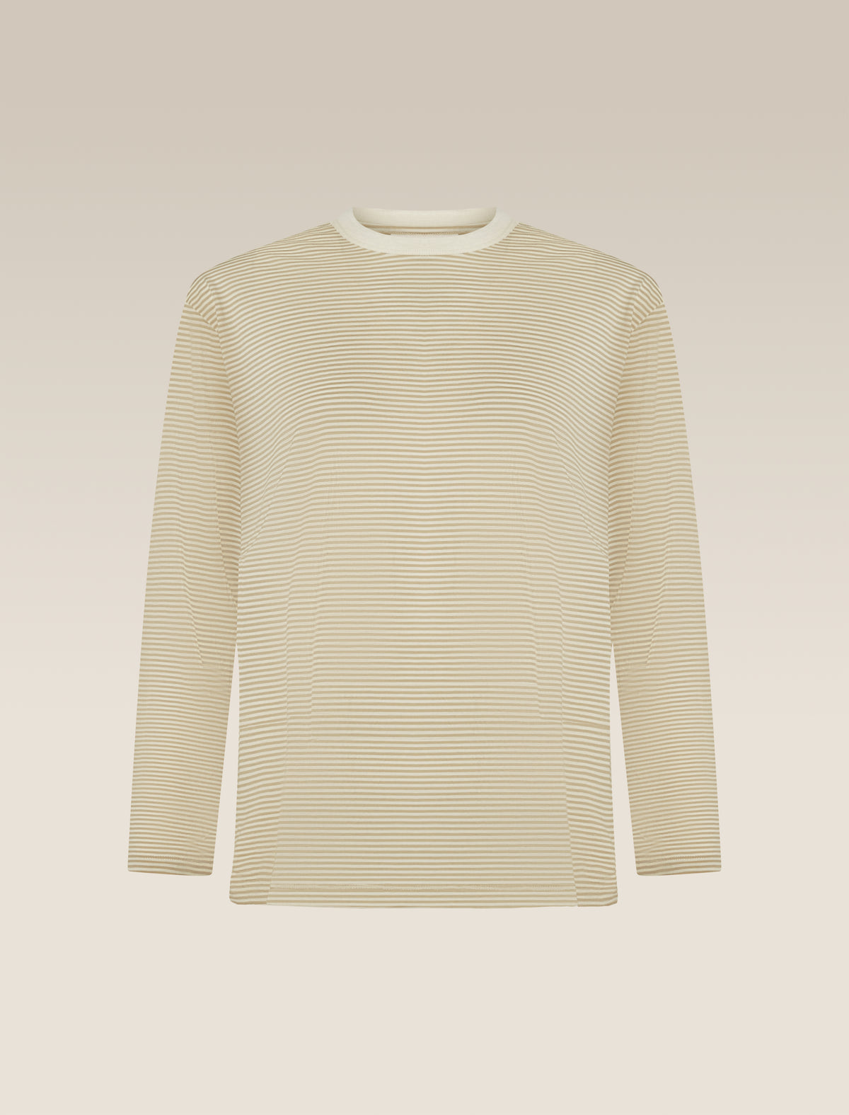 Unisex Merino 150 Long Sleeve Tee Stripe Flagstone/Chalk - 22