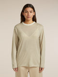 Unisex Merino 150 Long Sleeve Tee Stripe Flagstone/Chalk - 5