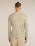 Unisex Merino 150 Long Sleeve Tee Stripe Flagstone/Chalk - 6