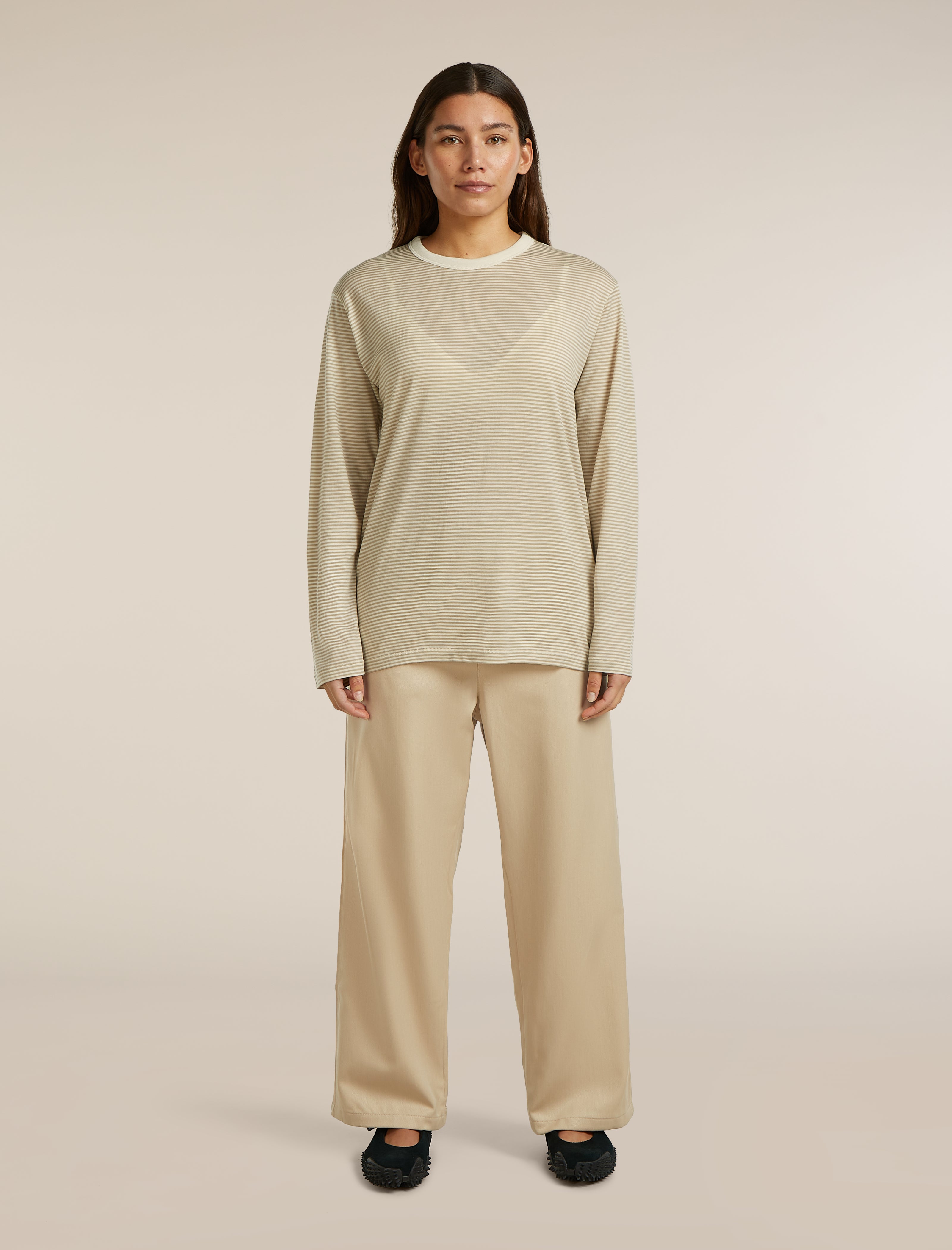 Unisex Merino 150 Long Sleeve Tee Stripe| icebreaker