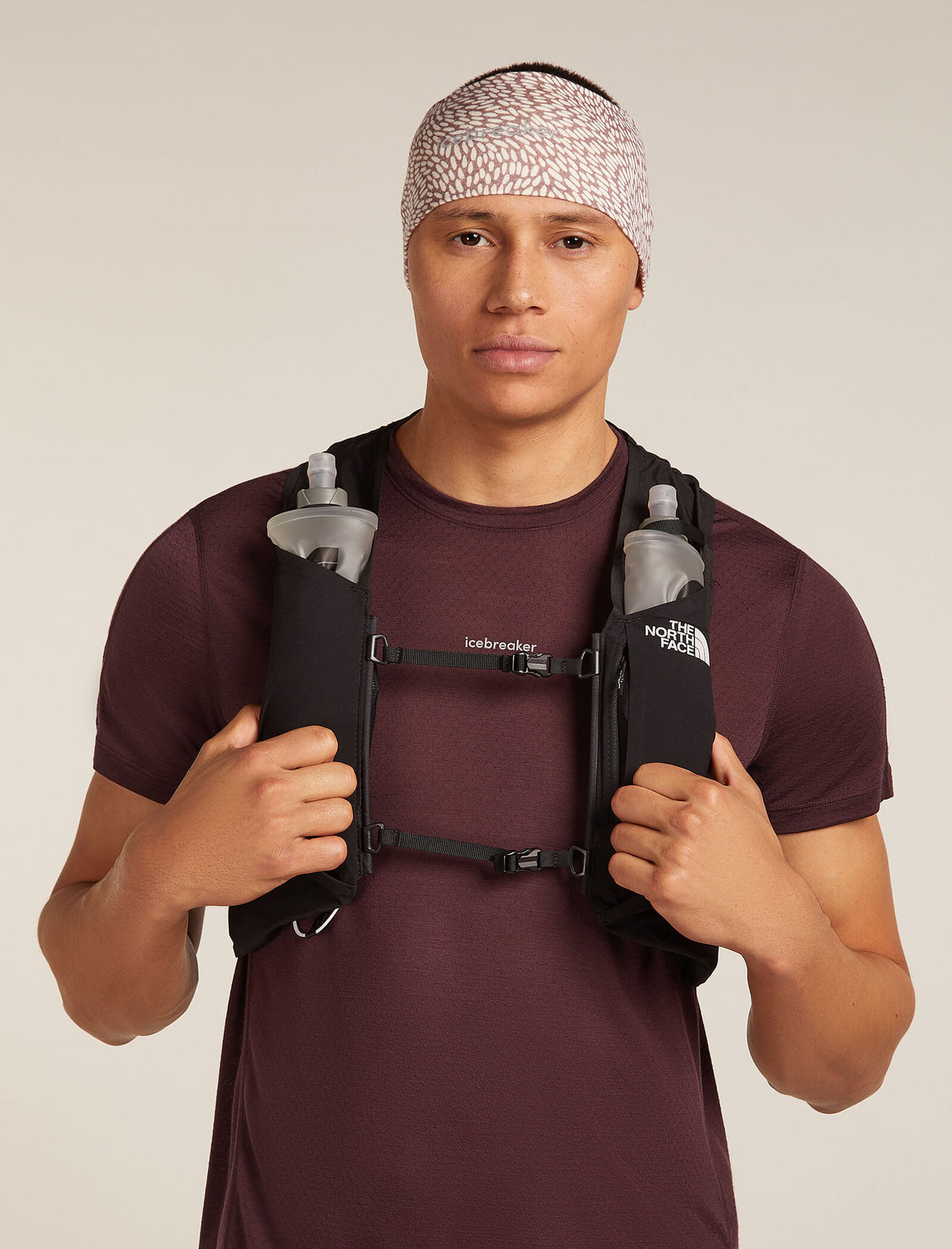 Unisex Merino 200 Oasis Headband Flock Forms Summit/Snow - 2