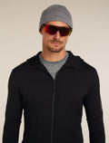 Unisex Merino 260 Waffle Knit Wander Reversible Beanie Obsidian/Black - 4