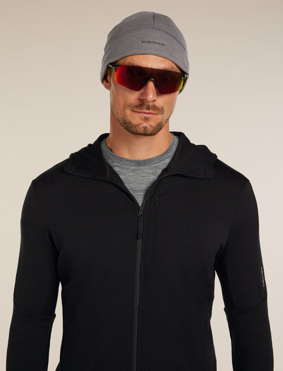 Unisex Merino 260 Waffle Knit Wander Reversible Beanie Obsidian/Black - 4