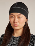 Unisex Merino 260 Waffle Knit Wander Reversible Beanie Obsidian/Black - 6
