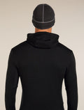 Unisex Merino 260 Waffle Knit Wander Reversible Beanie Obsidian/Black - 7