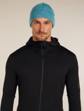 Unisex Merino 260 Waffle Knit Wander Reversible Beanie Topaz/Atlantis - 3