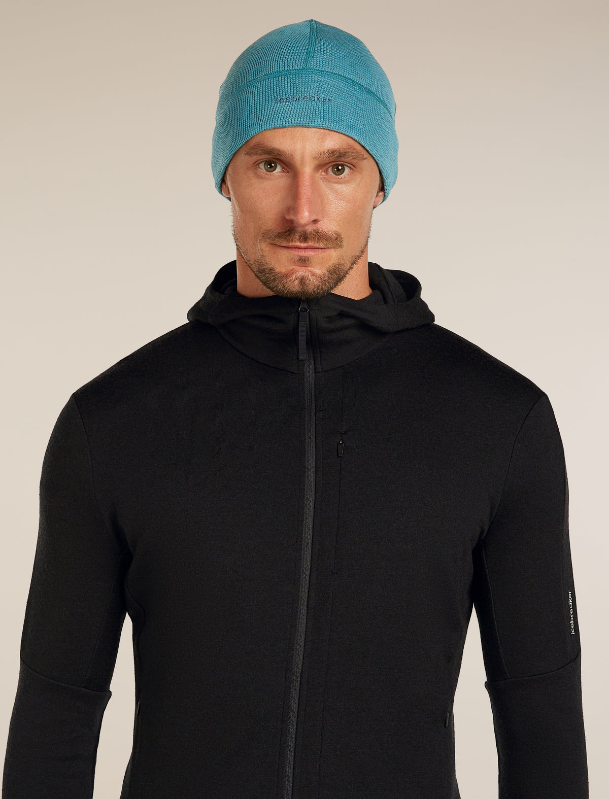 Unisex Merino 260 Waffle Knit Wander Reversible Beanie Topaz/Atlantis - 3