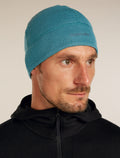 Unisex Merino 260 Waffle Knit Wander Reversible Beanie Topaz/Atlantis - 5