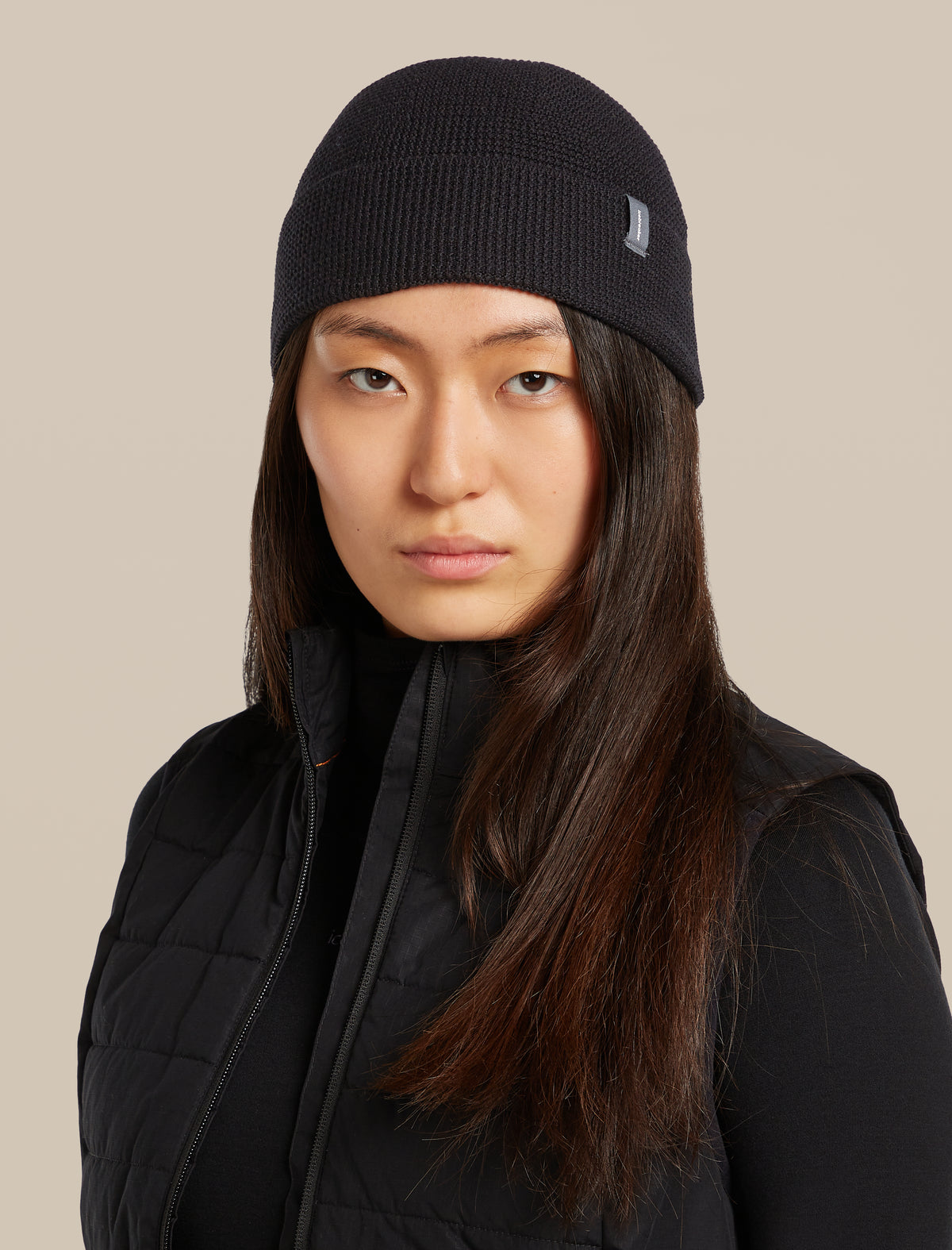 Unisex Merino Feadan Cuff Beanie Black - 2